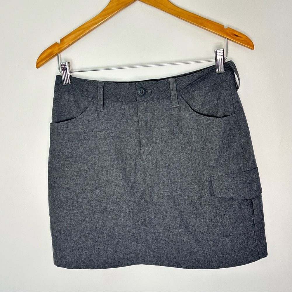 Eddie Bauer Gray Mini Skirt Skort w/ Pockets Cargo Outdoor Active Size 2